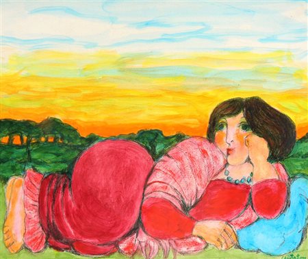 Domenico CANTATORE (Ruvo di Puglia 1906-03-16 Parigi 1998-05-22) Odalisca...