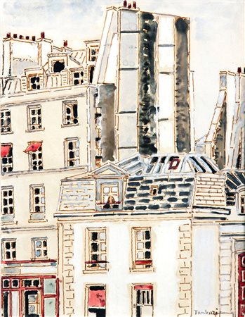 Orfeo TAMBURI (Jesi 1910-01-01 Parigi 1994-06-15) Parigi olio su cartoncino...