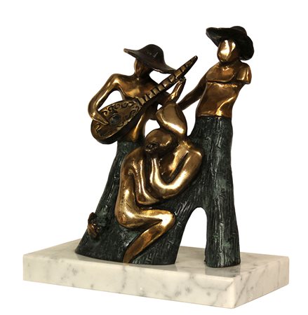 Luigi BASILE (Crotone, 1981 ) Artisti di strada I 2013 bronzo cm. 28 x 27 x...