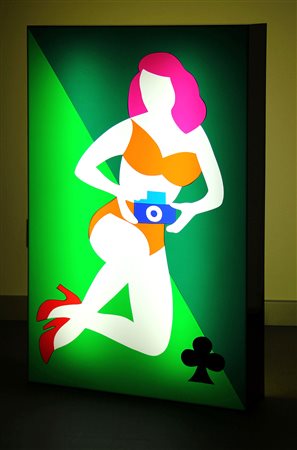 Marco LODOLA (Dorno 1955-04-04 ) Carta da gioco perspex e neon cm. 100 x 60 x...