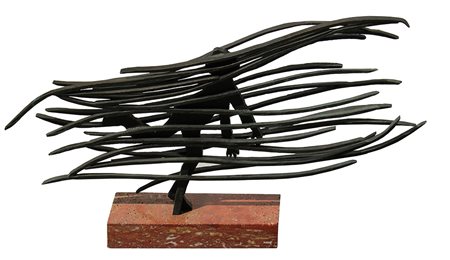 Mario CEROLI (Castel Frentano 1938-08-17 ) Donna nel vento bronzo cm. 36 x 61...