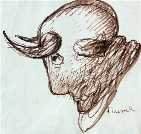 Salvatore FIUME (Comiso (Rg) 1915-10-23 Canzo (Co) 1997-06-04) Testa di toro...