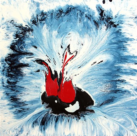 DUPONT Alessandro ( ) Senza titolo 1990 olio su tela cm. 80 x 80Data, firma,...