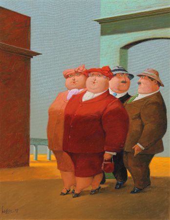 Josè LEDDA (Malagueño (Argentina) 1932 ) Que P.C. ni que P.C.! 1997 olio su...