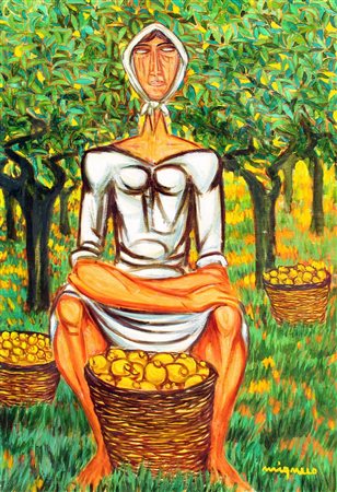 Giuseppe MIGNECO (Messina 1908-02-09 Milano 1997-02-28) Donna e limoni anni...