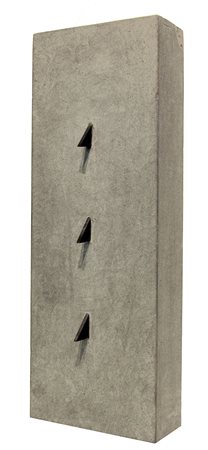 Mauro STACCIOLI (Volterra, 1937 ) Senza titolo 1980 pietra serena e ferro cm....