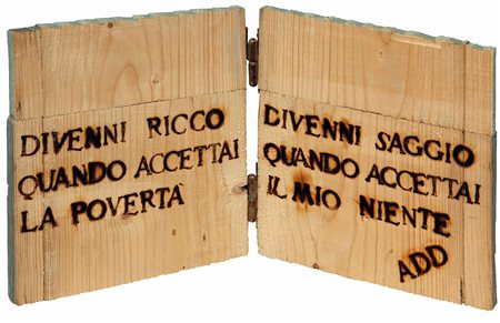 Antonio DEL DONNO (Benevento, 1927 ) Vangelo tecnica mista su legno cm. 30 x...