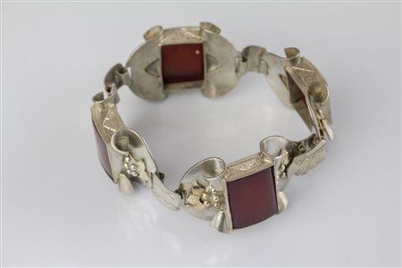 Bracciale anni 40 in argento oro e bachelite. . . . [Nessun Autore] 40's...