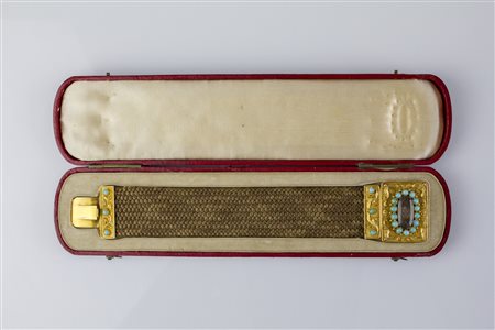 Bracciale giorgiano in oro, crine e turchese. . . [Nessun Autore] Giorgian...