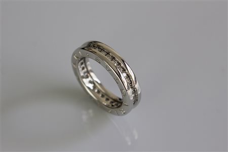 BULGARI Fede in oro bianco 18kt, gr 6.96. Diamanti cts 0,75. . . BULGARI...
