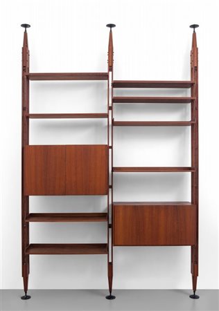 FRANCO ALBINI Una libreria "LB7" per POGGI, 1957Legno di teak, legno...