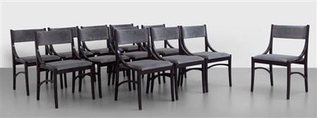 ICO PARISI Un insieme di dodici poltroncine "110" per CASSINA, 1961. Legno di...