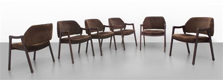ICO PARISI Sei poltroncine "814" per CASSINA, 1963Legno di faggio, sedili e...