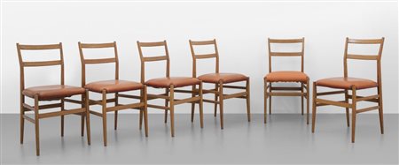 GIO PONTI Sei sedie "Leggera" per CASSINA, 1951. Legno di frassino,...