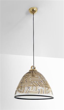 BAROVIER & TOSO Una lampada a sospensione, fine anni '50 Ottone, vetro...