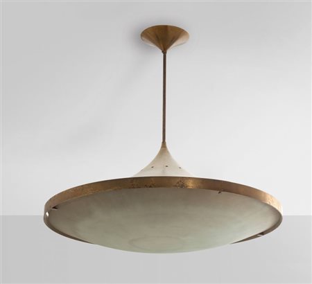 FONTANA ARTE Una lampada a sospensione "2064", circa 1960. Alluminio laccato,...