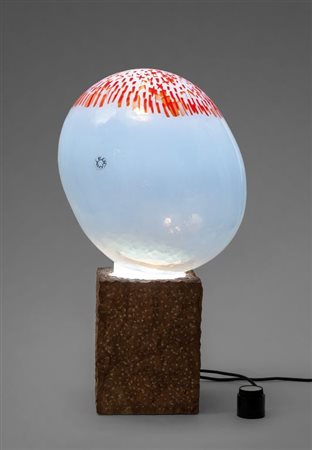 ROBERTO PAMIO, RENATO TOSO una lampada da tavolo per LEUCOS, anni '60. Marmo...