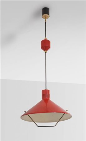 STILNOVO Una lampada a sospensione a saliscendi "1125", anni '60. Ottone,...