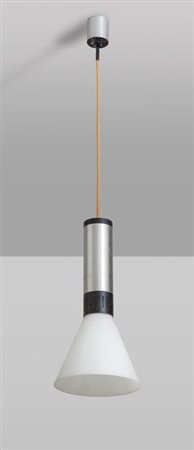 STILNOVO Una lampada a sospensione "1135", anni '60. Alluminio spazzolato,...