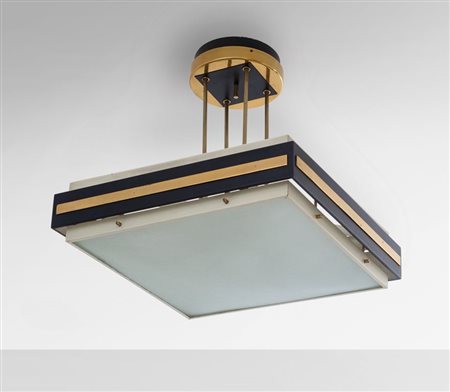 STILNOVO Una lampada a sospensione "1217", anni '60. Lamierino verniciato,...