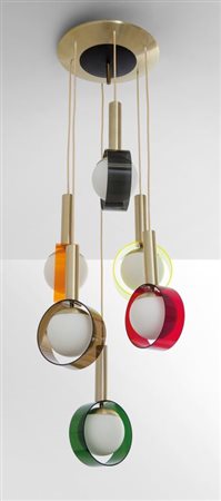 STILUX Una lampada a sospensione, anni '60. Alluminio anodizzato spazzolato,...