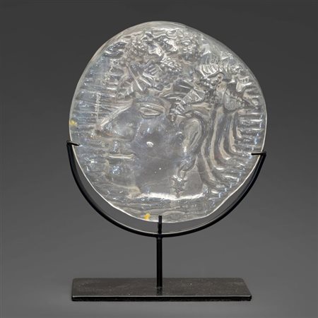 EGIDIO COSTANTINI, FUCINA DEGLI ANGELIUna piastra in cristallo con figura di...