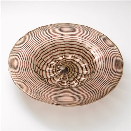 ERCOLE BAROVIER, FERRO TOSO BAROVIERUn piatto in cristallo con spirale di...