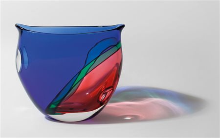 ARCHIMEDE SEGUSOUn vaso "Carnevale" a macchie di colore, 1990.Marca incisa...