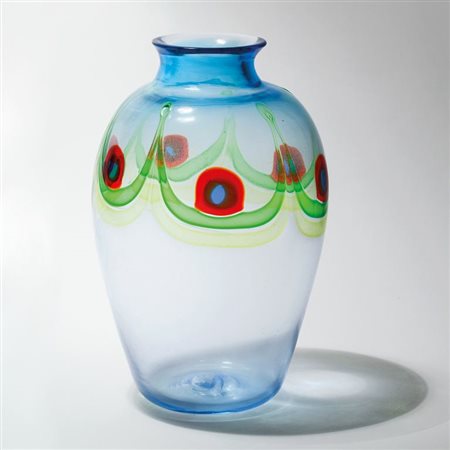 ANZOLO FUGA, A.VE.M.Un vaso della serie "Pavone", 1957/1960.Vetro soffiato...