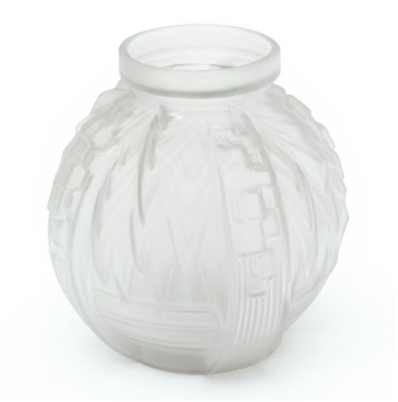 MULLER FRERES Un vaso, inizi '900. Vetro soffiato in stampo. Marcato "Muller...