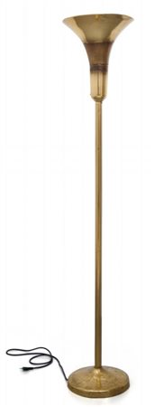 UNA LAMPADA DA TERRA "LUMINATOR", anni '30. Ottone, base zavorrata in ghisa....