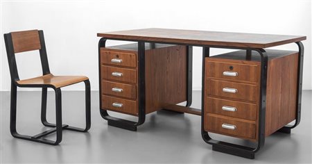 GIUSEPPE PAGANO POGATSHNIGUna scrivania e una sedia, esecuzione MAGGIONI,...