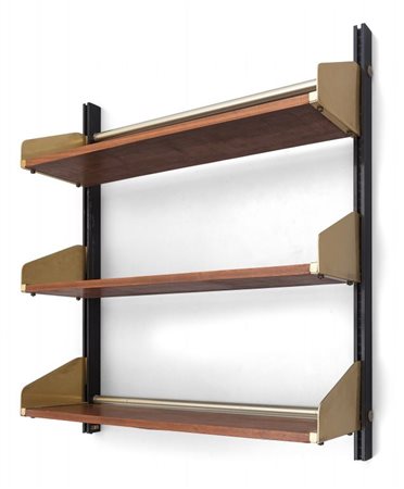 FEAL Una libreria pensile, anni '50. Alluminio anodizzato, legno...