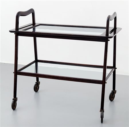 ICO PARISI Un carrello con vassoio estraibile modello 60 per DE BAGGIS,...