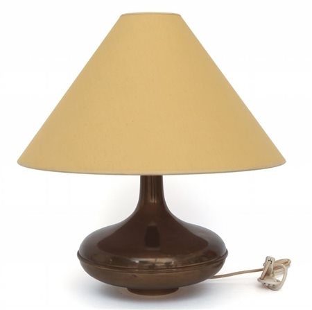 CHRISTOFLE Una lampada da tavolo, anni '60. Metallo argentato, paralume in...