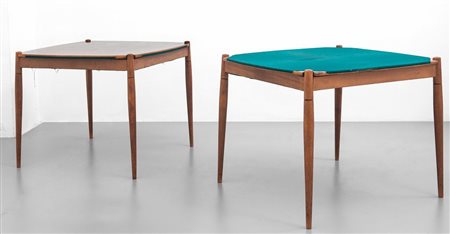 GIO PONTI Una coppia di tavoli da gioco "Club" per FRATELLI REGUITTI, 1958....