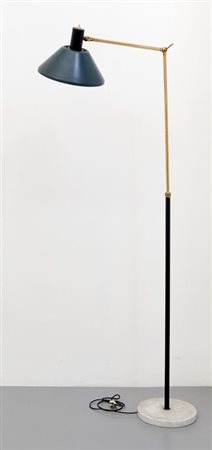 STILUX Una lampada da terra ad altezza regolabile, anni "60. Marmo, tubo di...