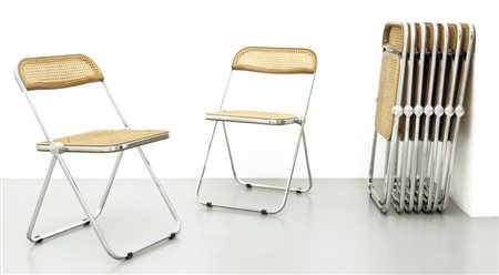 GIANCARLO PIRETTI Nove sedie pieghevoli "Plia" per ANONIMA CASTELLI, anni...