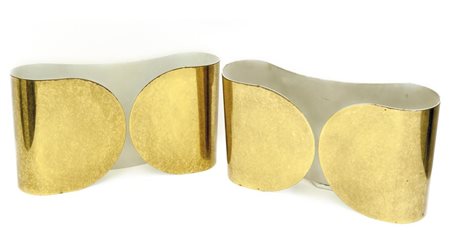 TOBIA SCARPA Due lampade a parete "Foglio" per FLOS, 1966. Ottone piegato....