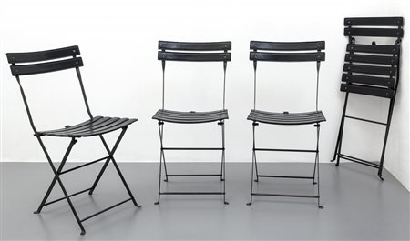 MARCO ZANUSO Quattro sedie "Celestina" per ZANOTTA, 1978. Ferro verniciato,...