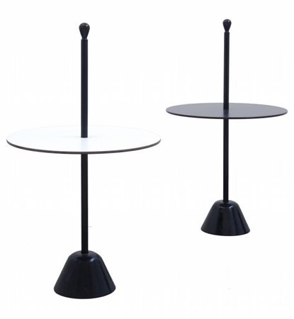 ACHILLE CASTIGLIONIdue tavolini "Servomuto" per ZANOTTA, 1974. Acciaio...