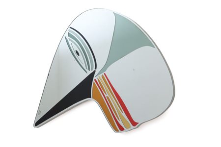 RENATA BOERO Uno specchio da parete, anni "80. Cristallo argentato con...