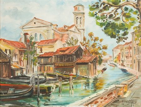 Bernardino Palazzi, Senza titolo, Olio su tela, cm. 46x61 Firma in basso a...