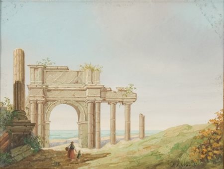 E.C. Grandi, Senza titolo, Acquarello su carta, cm. 18x24 Firma in basso a...