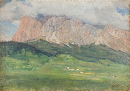 Ferruccio Scattola, Le tofane, 1936/39 Olio su tavola, cm. 24x34 Firma in...