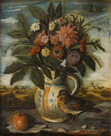 Luigi Zuccheri, Senza titolo, Tempera su tavola, cm. 55x45 Firma in basso a...