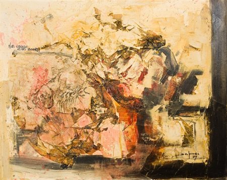 Sergio Serper, Miei vecchi cari ricordi, 1979 Collage su tela, cm. 80x100...