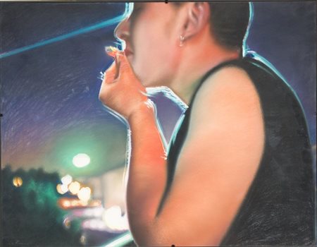 Davide La Rocca, Senza titolo, tecnica mista su cartone, cm. 50x65 Firma in...