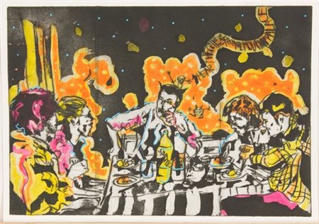 Andrea Mastrovito, Senza titolo, Tecnica mista su carta, cm. 27x38 Firma sul...