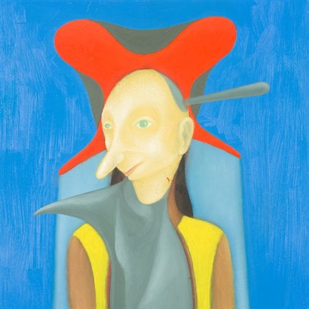 Giuliano Guatta, Chiacchiere, 2005 Olio su tavola, cm. 40x40 Firma sul retro.